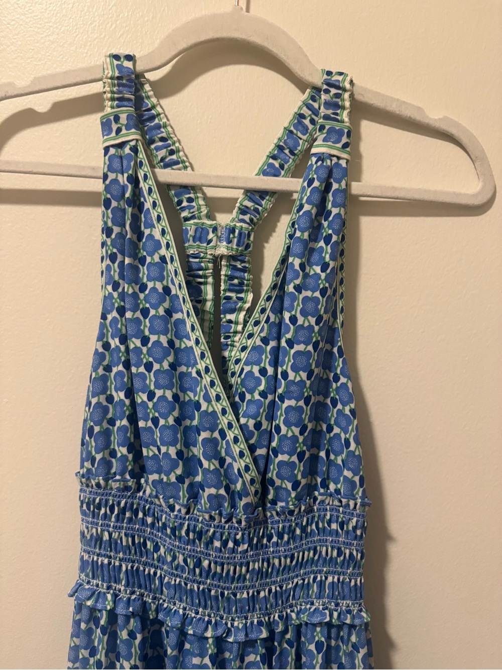 Max Studio Blue Printed Halter Maxi Dress - Picture 2 of 5